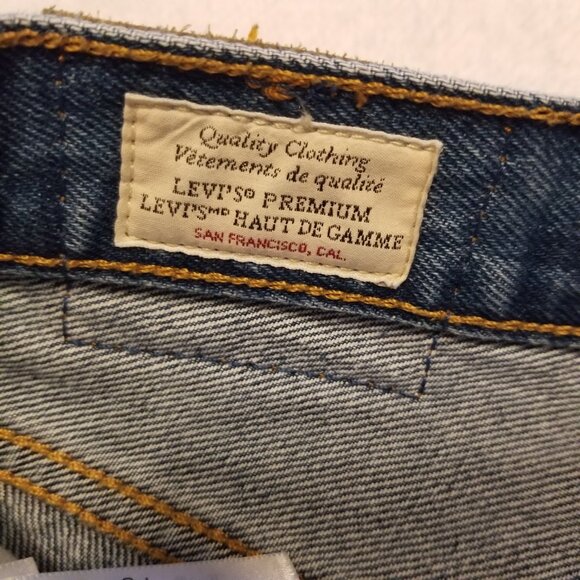 Levi's 501 High Waisted Jean Denim Shorts W31 Medium Wash Blude Faded Distressed - Picture 6 of 13